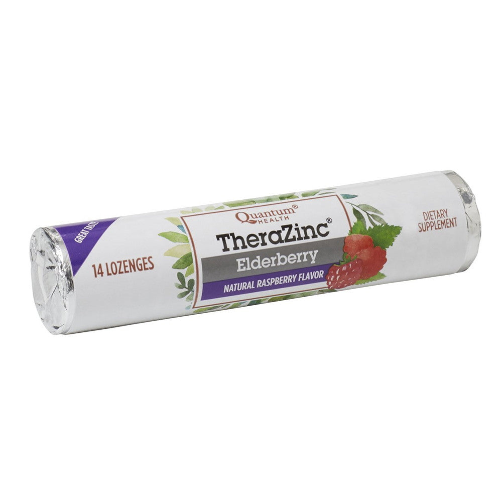 Quantum Health Thera Zinc Elderberry Lozenges, Raspberry Flavor, 14 Ea